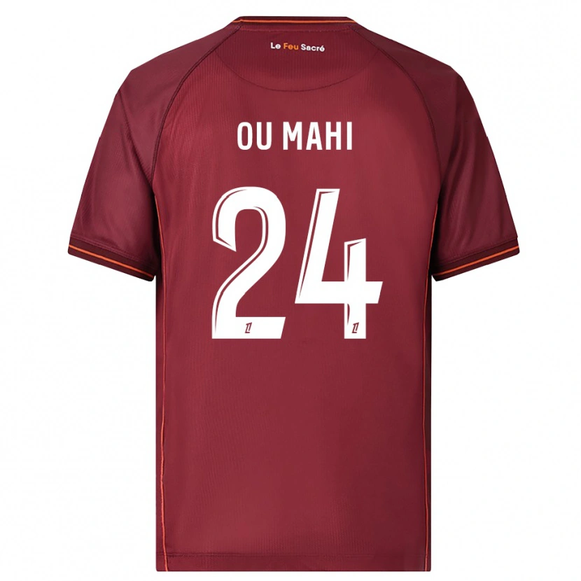Danxen Heren Inès Ou Mahi #24 Bordeaux Wit Thuisshirt Thuistenue 2025/26 T-Shirt