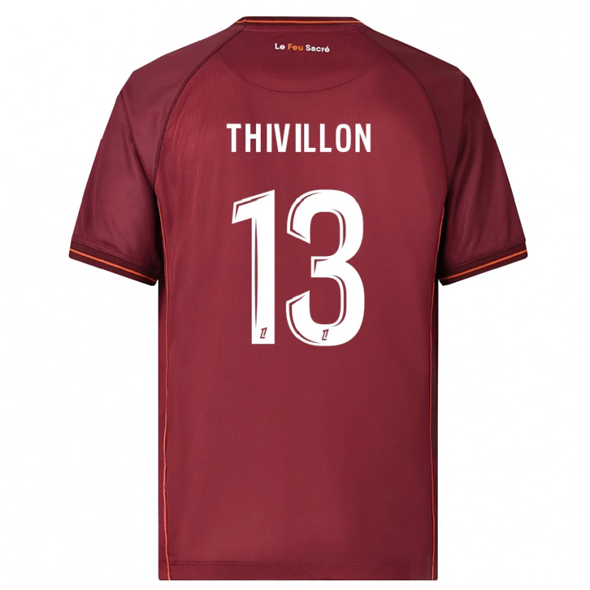 Danxen Heren Lina Thivillon #13 Bordeaux Wit Thuisshirt Thuistenue 2025/26 T-Shirt