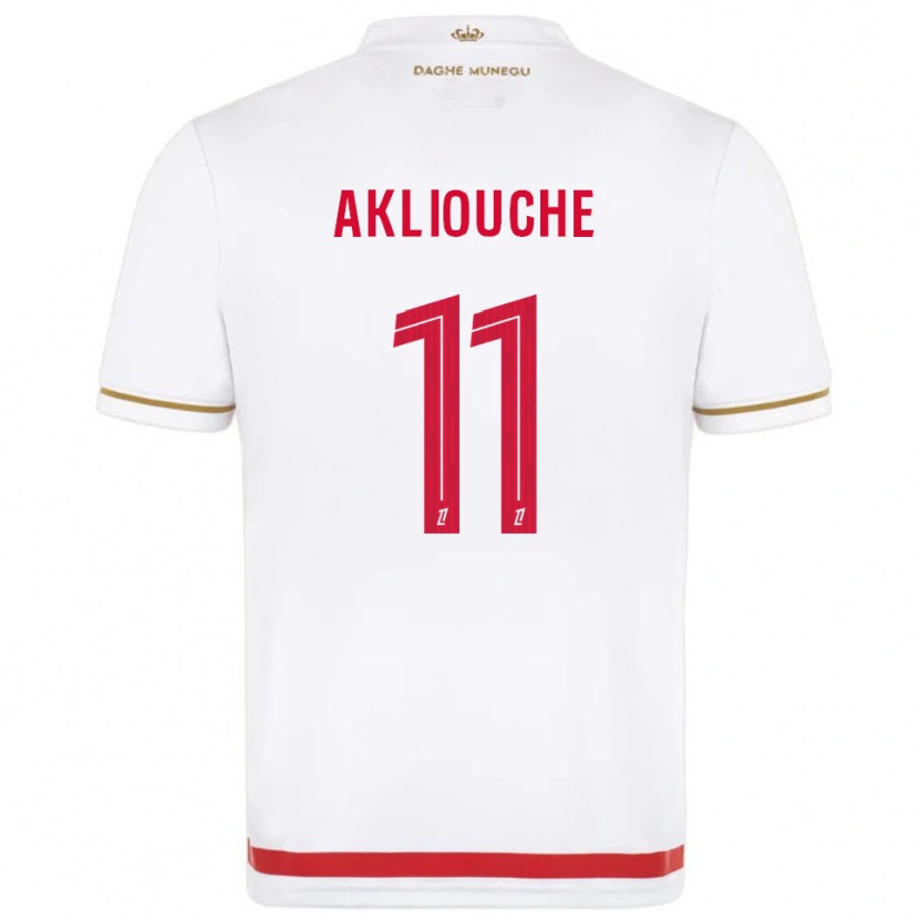 Danxen Heren Maghnes Akliouche #11 Rood Wit Thuisshirt Thuistenue 2025/26 T-Shirt