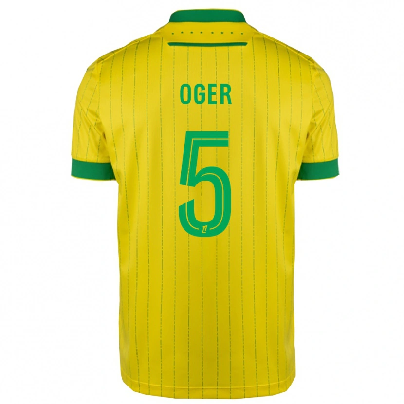 Danxen Heren Mathis Oger #5 Geel Groen Thuisshirt Thuistenue 2025/26 T-Shirt