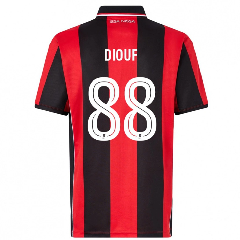 Danxen Heren Yehvann Diouf #88 Rood Zwart Thuisshirt Thuistenue 2025/26 T-Shirt