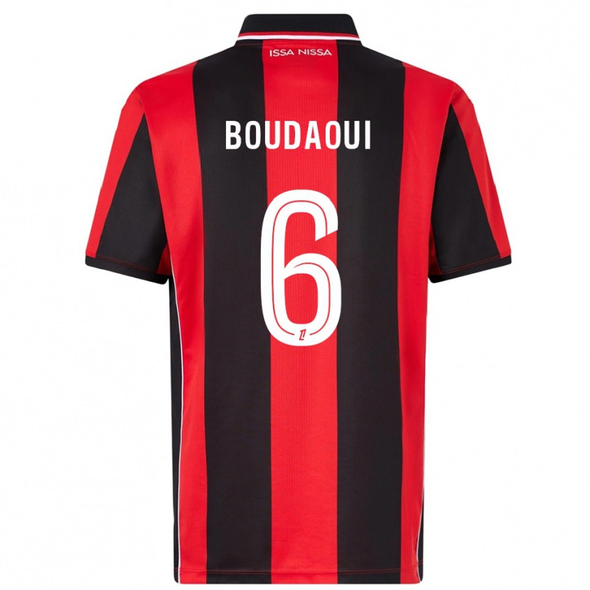 Danxen Heren Hicham Boudaoui #6 Rood Zwart Thuisshirt Thuistenue 2025/26 T-Shirt