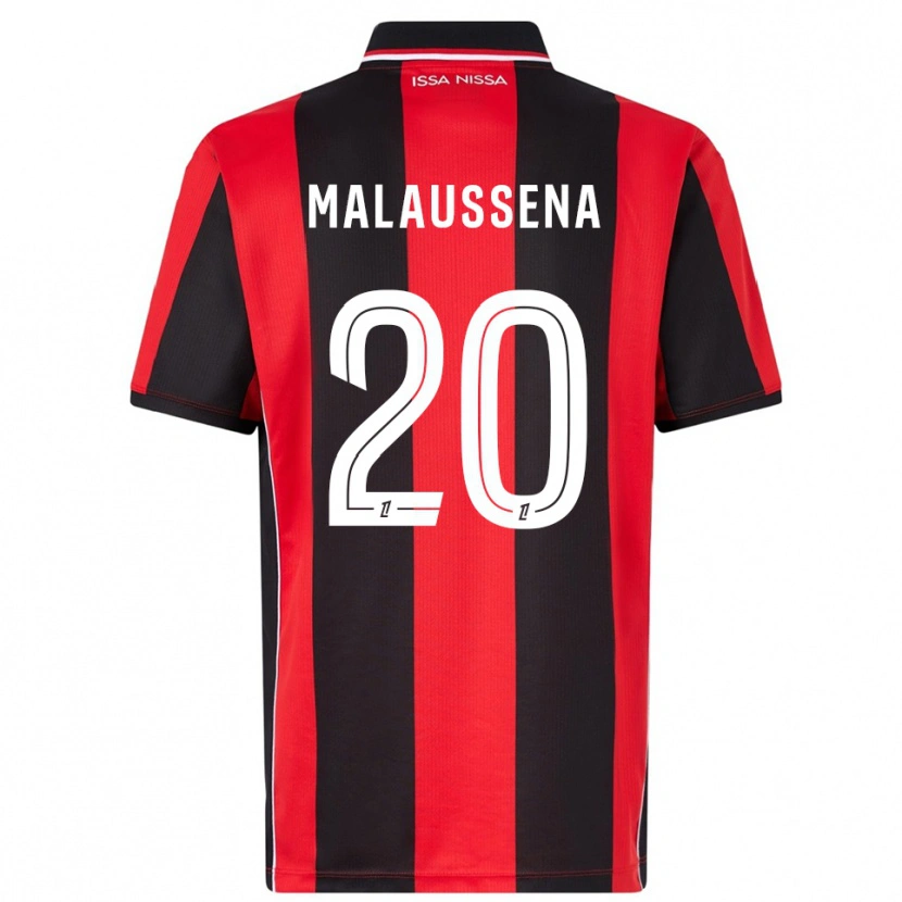 Danxen Heren Angela Malaussena #20 Rood Zwart Thuisshirt Thuistenue 2025/26 T-Shirt