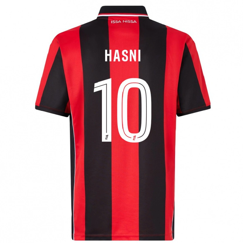 Danxen Heren Zinedine Hasni #10 Rood Zwart Thuisshirt Thuistenue 2025/26 T-Shirt