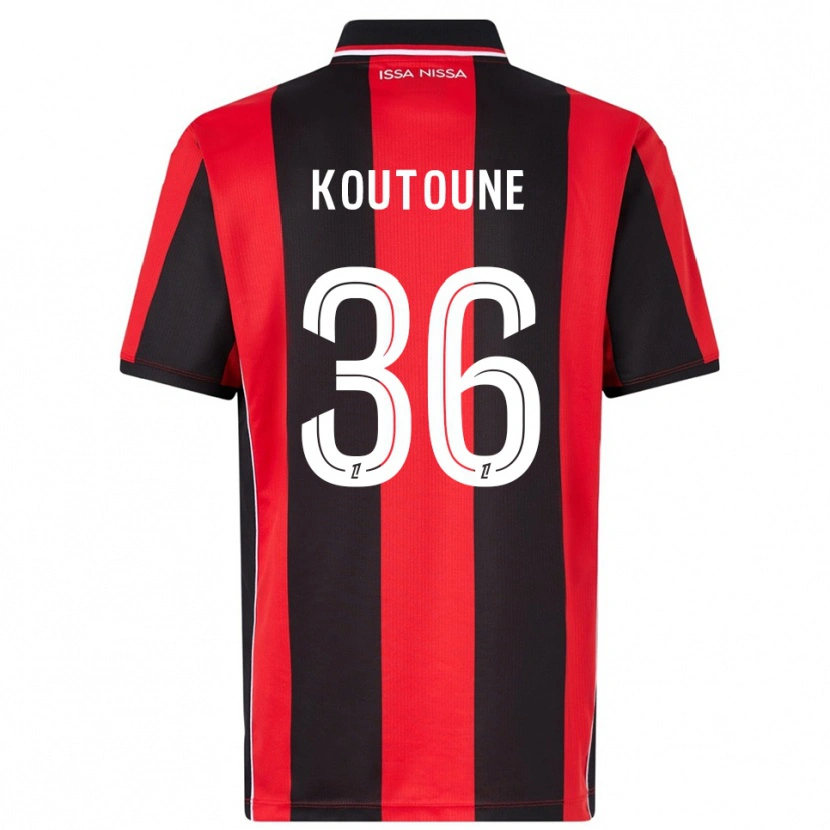 Danxen Heren Hamza Koutoune #36 Rood Zwart Thuisshirt Thuistenue 2025/26 T-Shirt