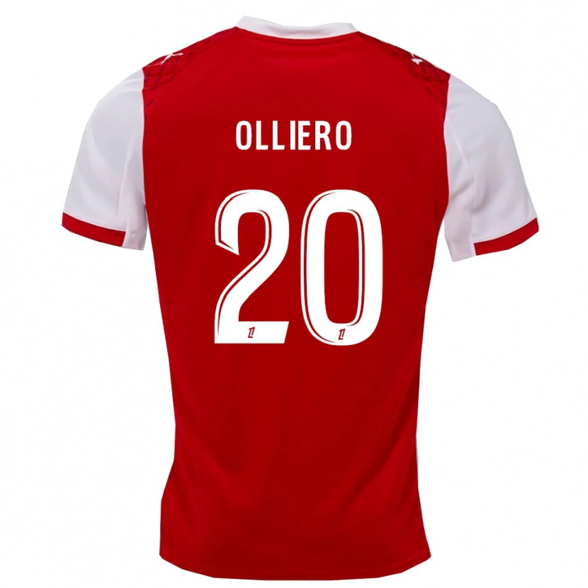 Danxen Heren Alexandre Olliero #20 Rood Wit Thuisshirt Thuistenue 2025/26 T-Shirt