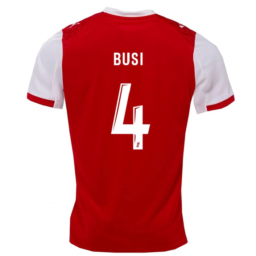 Danxen Heren Maxime Busi #4 Rood Wit Thuisshirt Thuistenue 2025/26 T-Shirt