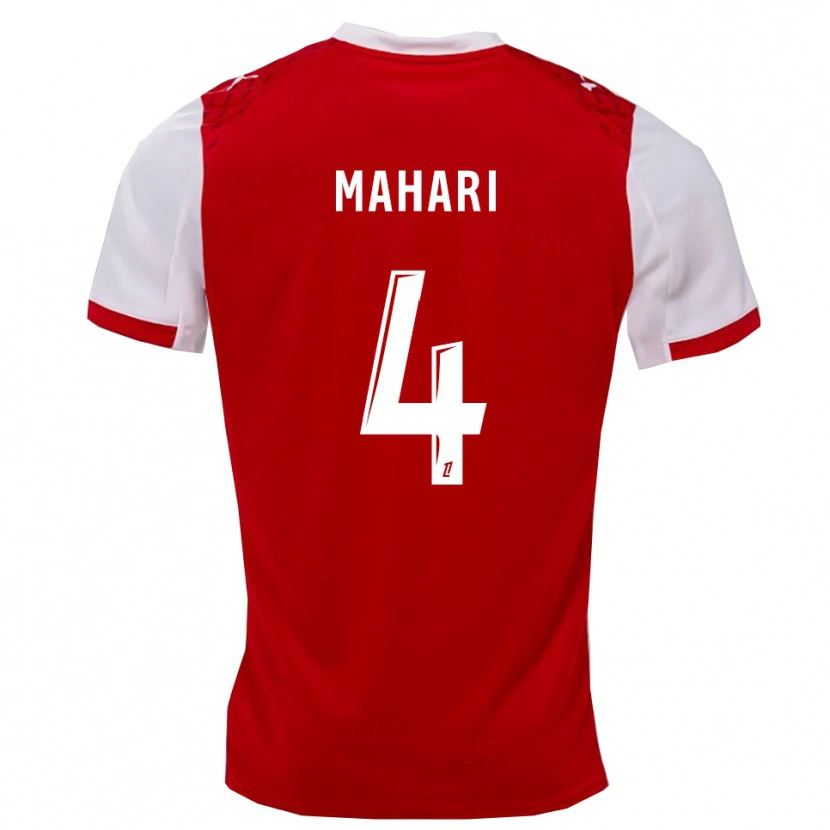 Danxen Heren Efdon Mahari #4 Rood Wit Thuisshirt Thuistenue 2025/26 T-Shirt