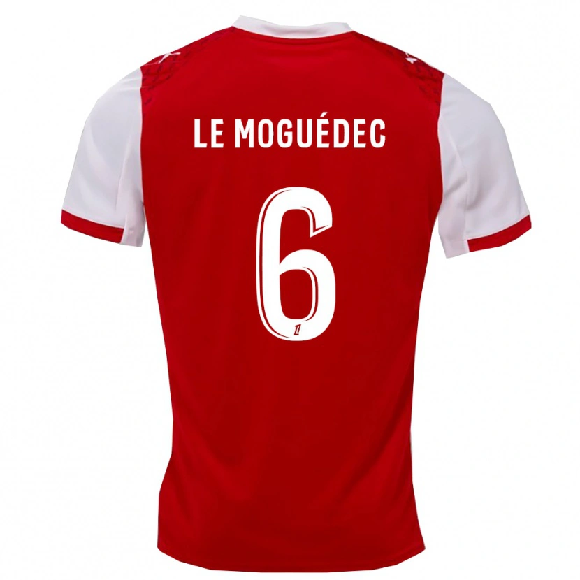 Danxen Heren Anaële Le Moguédec #6 Rood Wit Thuisshirt Thuistenue 2025/26 T-Shirt