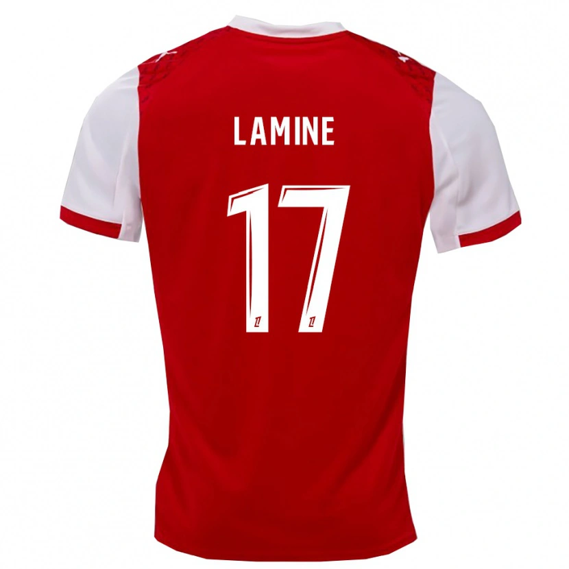 Danxen Heren Mana Lamine #17 Rood Wit Thuisshirt Thuistenue 2025/26 T-Shirt