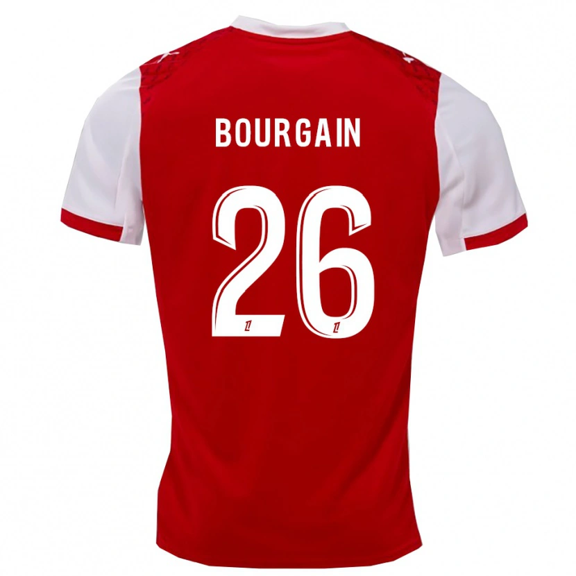 Danxen Heren Léa Bourgain #26 Rood Wit Thuisshirt Thuistenue 2025/26 T-Shirt