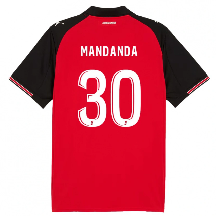 Danxen Heren Steve Mandanda #30 Rood Zwart Thuisshirt Thuistenue 2025/26 T-Shirt