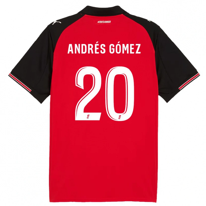 Danxen Heren Carlos Andrés Gómez #20 Rood Zwart Thuisshirt Thuistenue 2025/26 T-Shirt