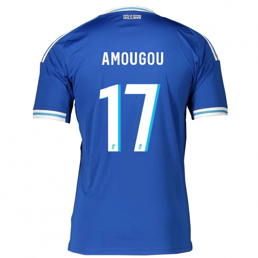 Danxen Heren Mathis Amougou #17 Blauw Wit Thuisshirt Thuistenue 2025/26 T-Shirt