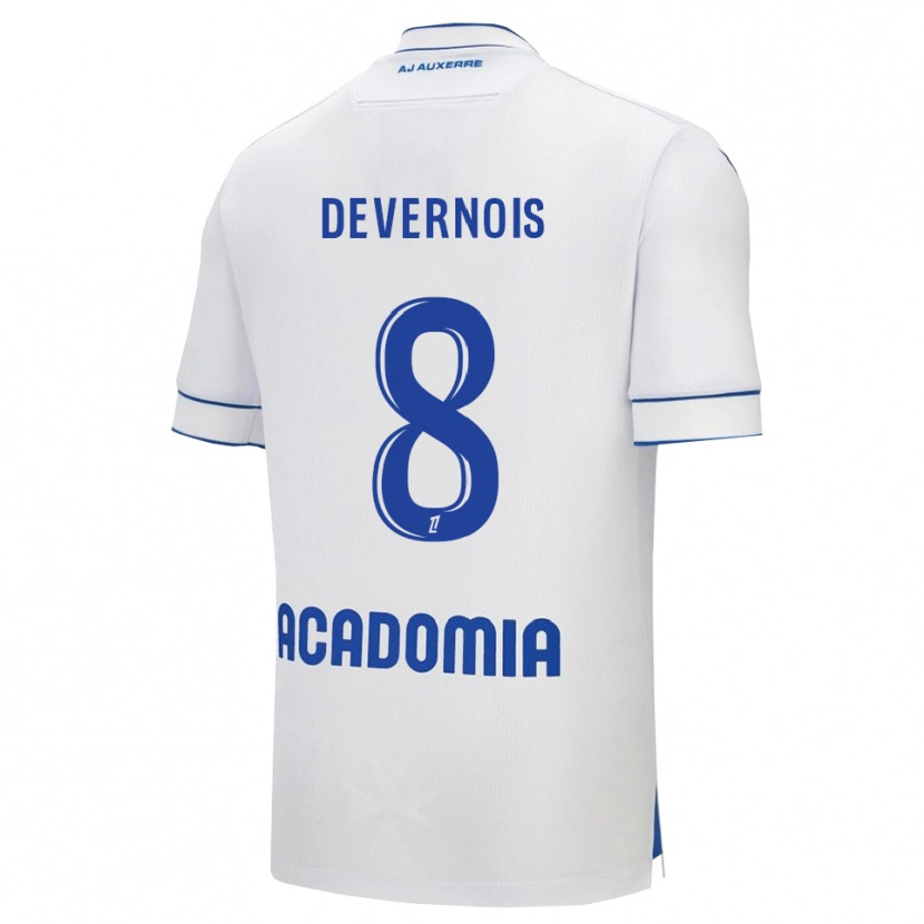 Danxen Heren Tidiane Devernois #8 Wit Blauw Thuisshirt Thuistenue 2025/26 T-Shirt