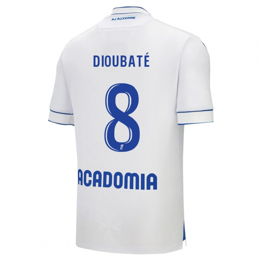 Danxen Heren Lamfia Dioubaté #8 Wit Blauw Thuisshirt Thuistenue 2025/26 T-Shirt