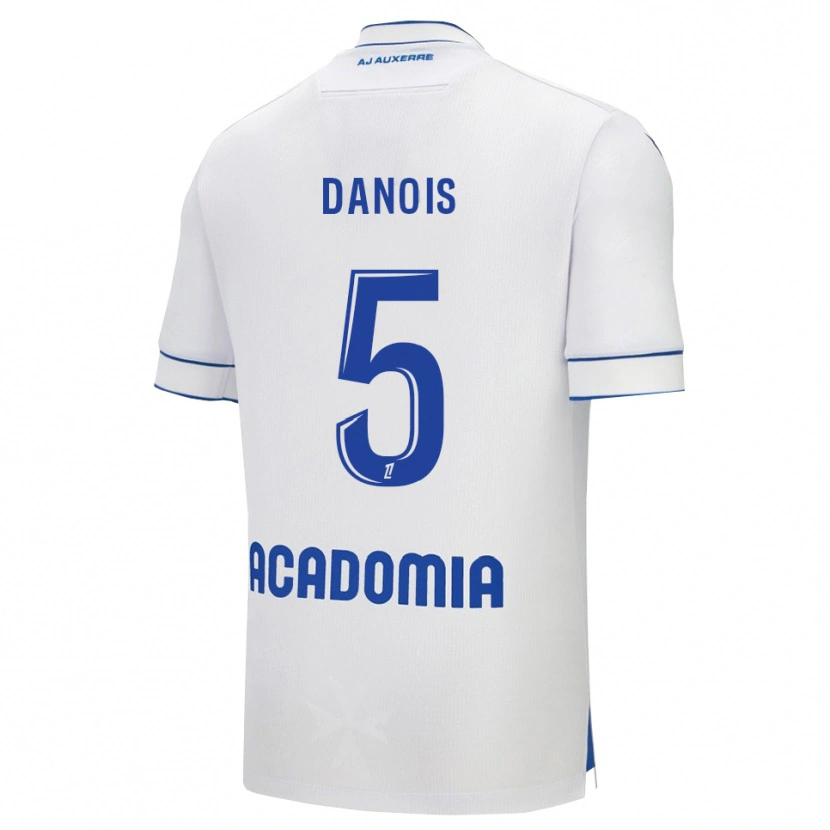 Danxen Heren Kévin Danois #5 Wit Blauw Thuisshirt Thuistenue 2025/26 T-Shirt