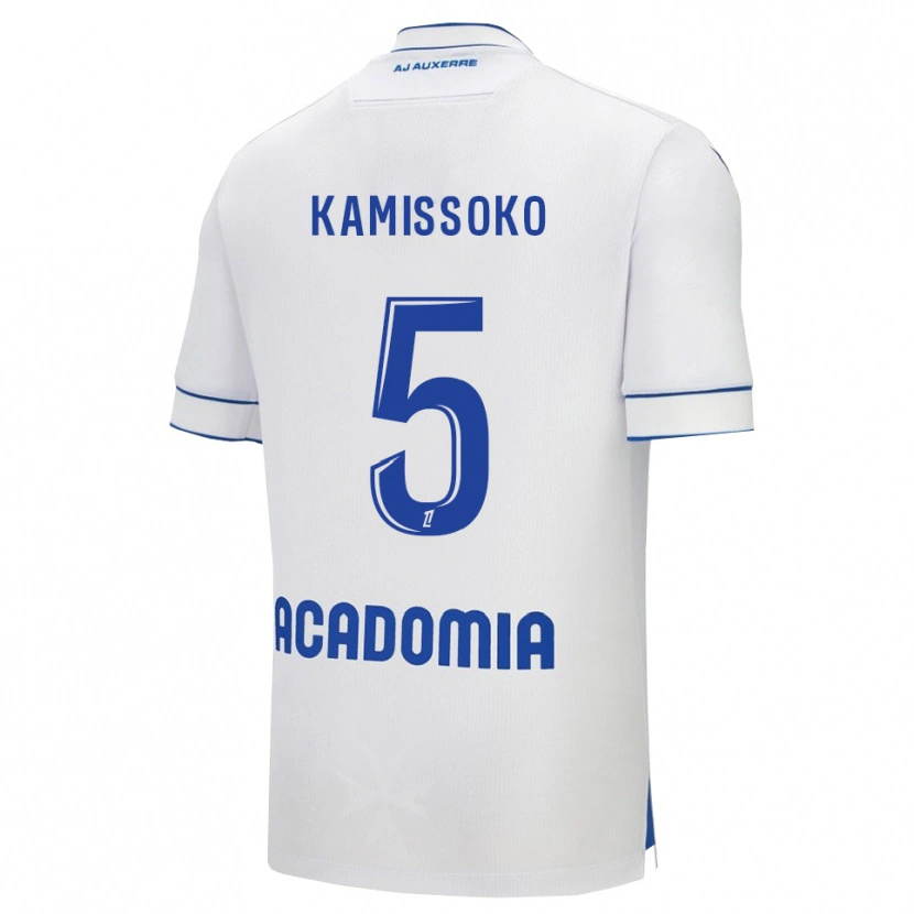 Danxen Heren Idriss Kamissoko #5 Wit Blauw Thuisshirt Thuistenue 2025/26 T-Shirt