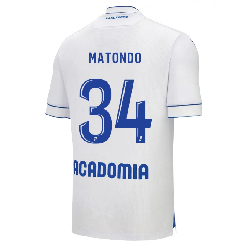 Danxen Heren Rudy Matondo #34 Wit Blauw Thuisshirt Thuistenue 2025/26 T-Shirt