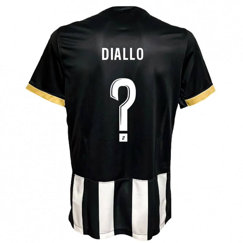 Danxen Heren Mamadou Diallo #0 Zwart Wit Thuisshirt Thuistenue 2025/26 T-Shirt