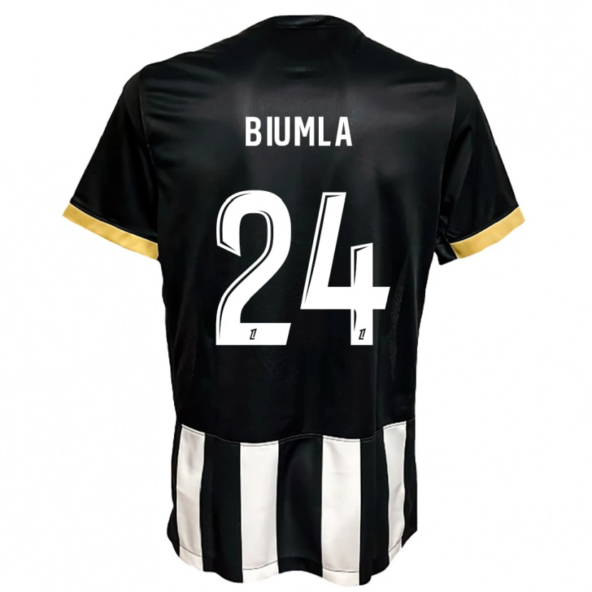 Danxen Heren Emmanuel Biumla #24 Zwart Wit Thuisshirt Thuistenue 2025/26 T-Shirt