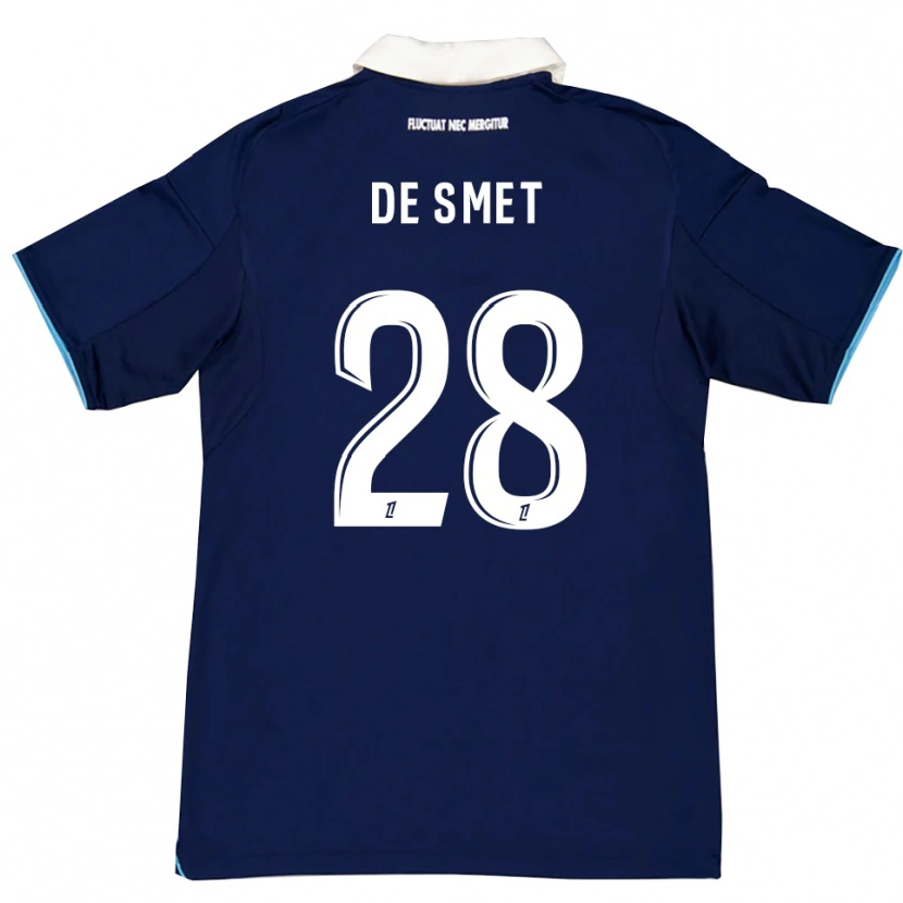 Danxen Heren Thibault De Smet #28 Donkerblauw Wit Thuisshirt Thuistenue 2025/26 T-Shirt