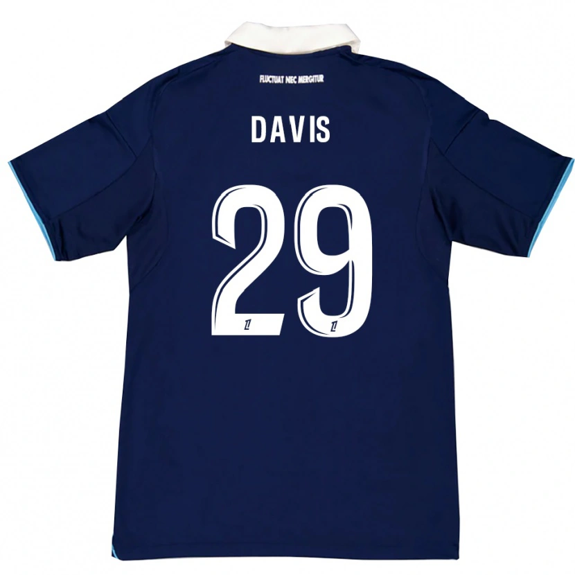 Danxen Heren Deja Davis #29 Donkerblauw Wit Thuisshirt Thuistenue 2025/26 T-Shirt