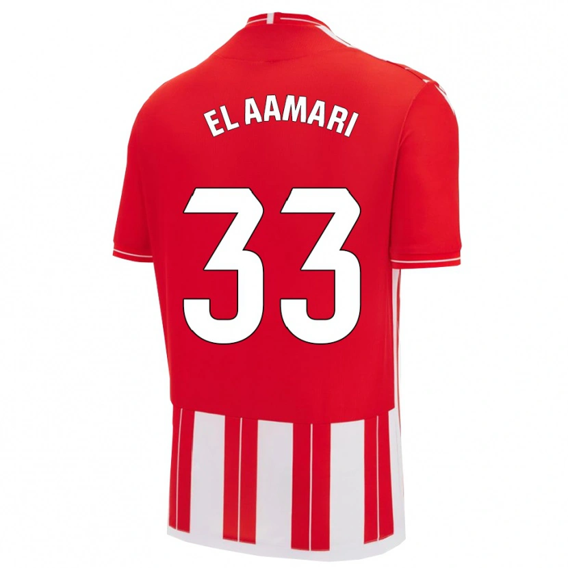 Danxen Heren Saif El Aamari #33 Rood Wit Thuisshirt Thuistenue 2025/26 T-Shirt