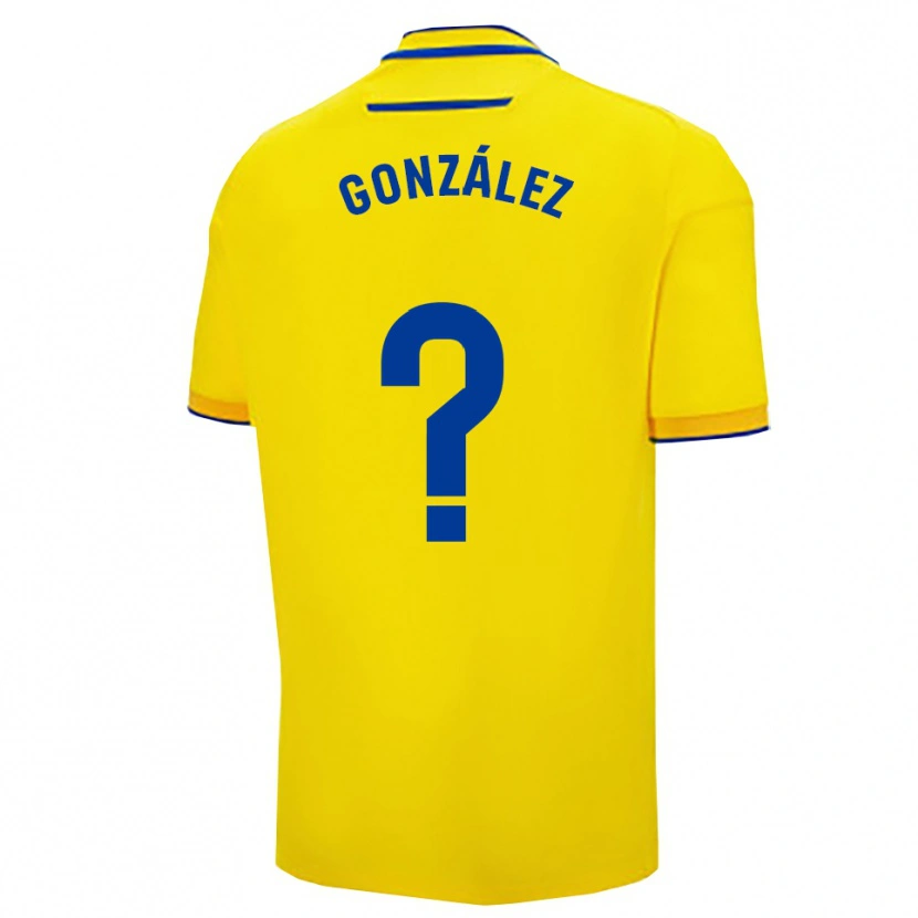 Danxen Heren Guille González #0 Geel Marineblauw Thuisshirt Thuistenue 2025/26 T-Shirt