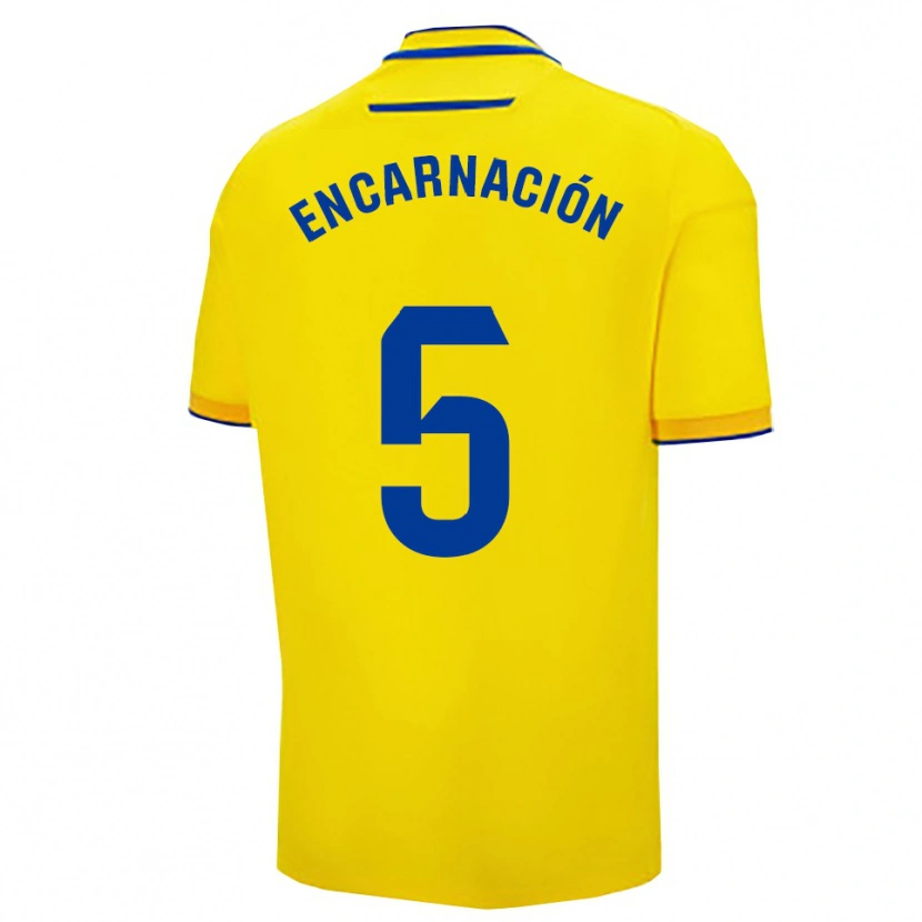 Danxen Heren Encarnación Picardo Amaya #5 Geel Marineblauw Thuisshirt Thuistenue 2025/26 T-Shirt