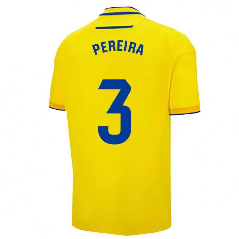 Danxen Heren Raúl Pereira #3 Geel Marineblauw Thuisshirt Thuistenue 2025/26 T-Shirt