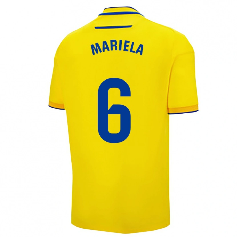 Danxen Heren Mariela Sánchez Sánchez #6 Geel Marineblauw Thuisshirt Thuistenue 2025/26 T-Shirt