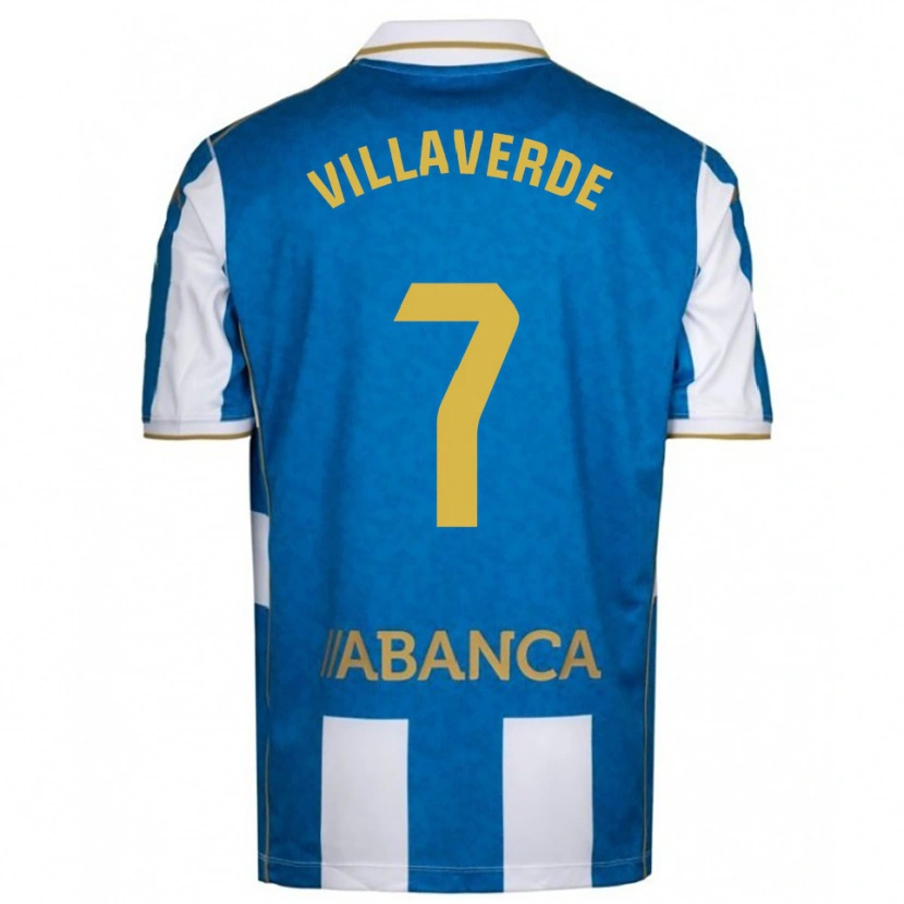 Danxen Heren Hugo Villaverde #7 Wit Blauw Thuisshirt Thuistenue 2025/26 T-Shirt