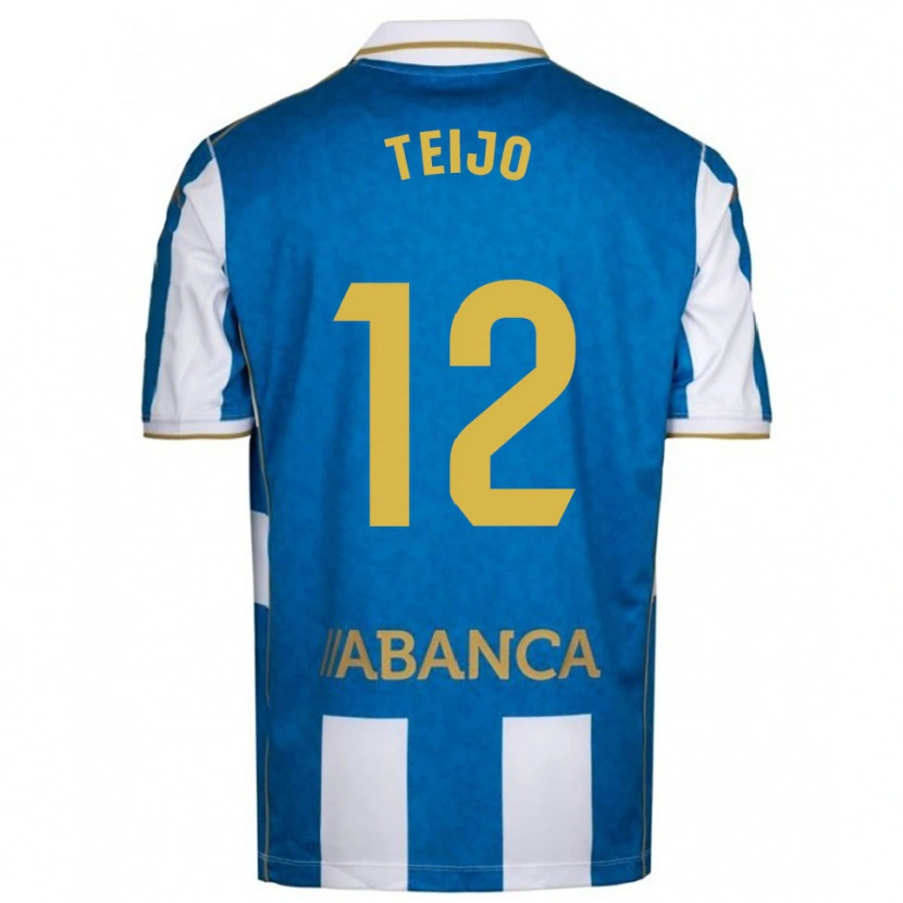 Danxen Heren Quique Teijo #12 Wit Blauw Thuisshirt Thuistenue 2025/26 T-Shirt
