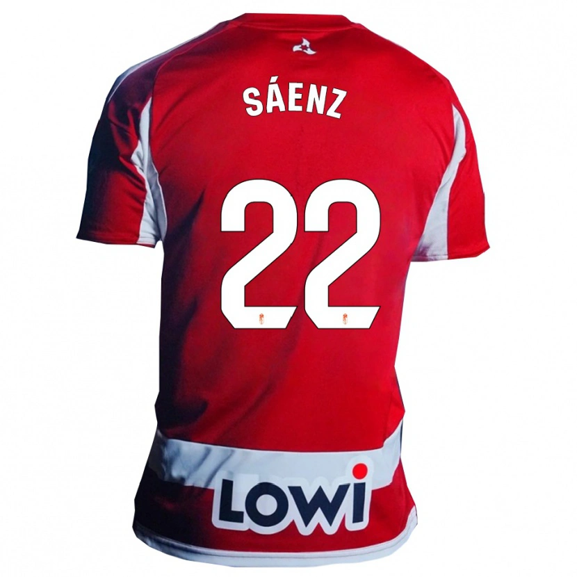 Danxen Heren Pablo Sáenz #22 Rood Wit Thuisshirt Thuistenue 2025/26 T-Shirt