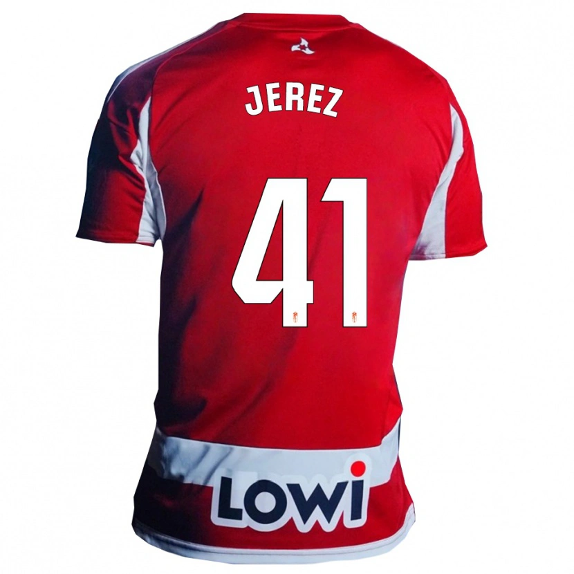 Danxen Heren Adrián Jerez #41 Rood Wit Thuisshirt Thuistenue 2025/26 T-Shirt