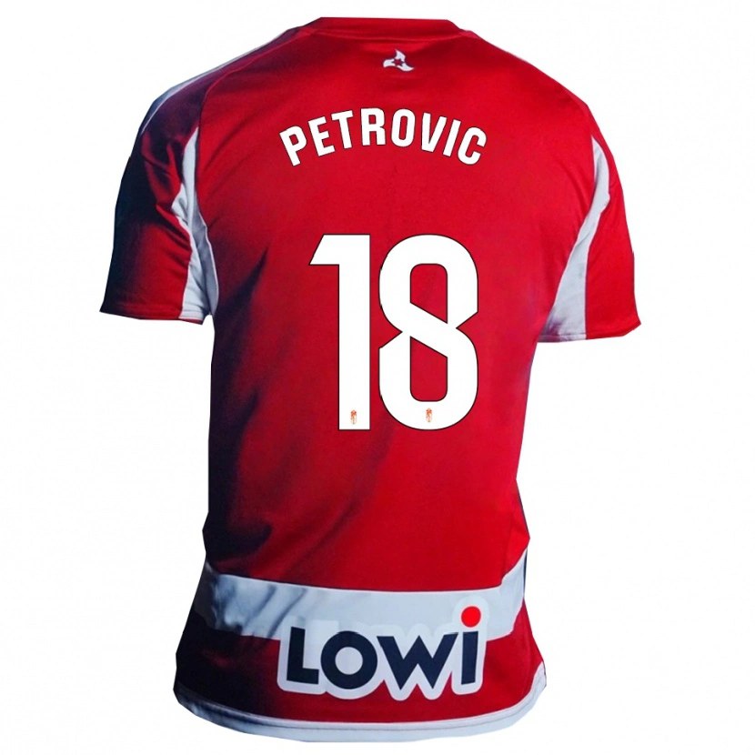 Danxen Heren Njegos Petrovic #18 Rood Wit Thuisshirt Thuistenue 2025/26 T-Shirt