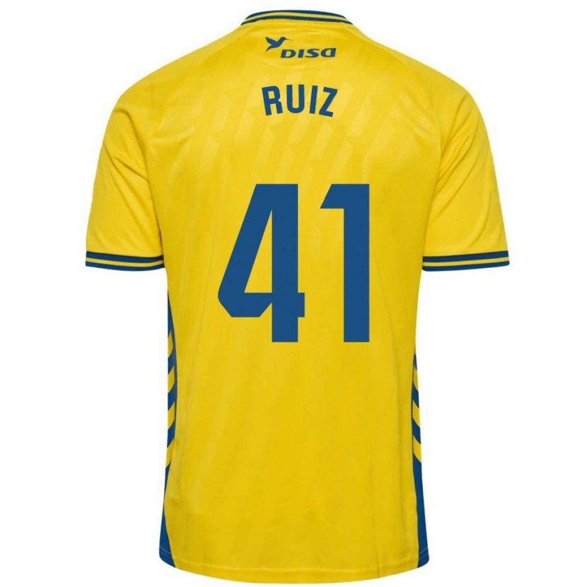 Danxen Heren Sergio Ruiz #41 Geel Blauw Thuisshirt Thuistenue 2025/26 T-Shirt