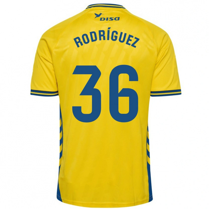 Danxen Heren Arturo Rodríguez #36 Geel Blauw Thuisshirt Thuistenue 2025/26 T-Shirt
