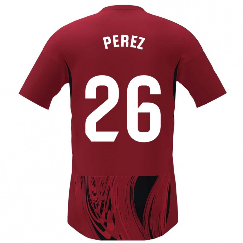 Danxen Heren Pablo Pérez #26 Rood Zwart Thuisshirt Thuistenue 2025/26 T-Shirt