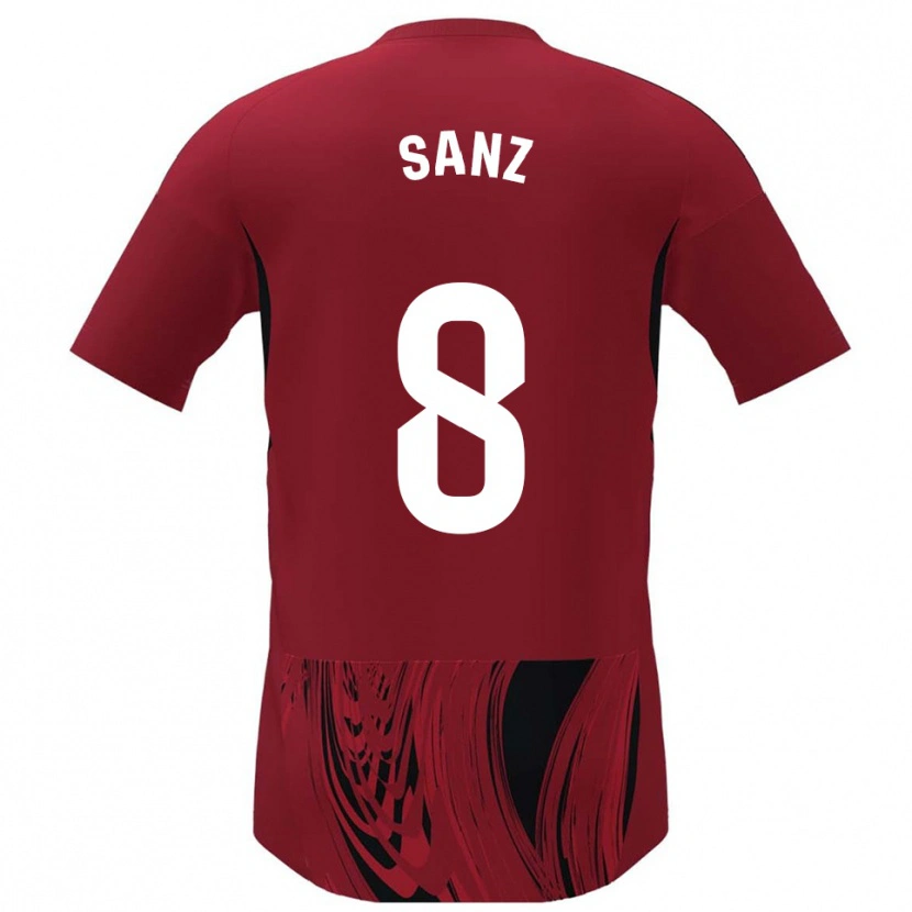 Danxen Heren Álvaro Sanz #8 Rood Zwart Thuisshirt Thuistenue 2025/26 T-Shirt