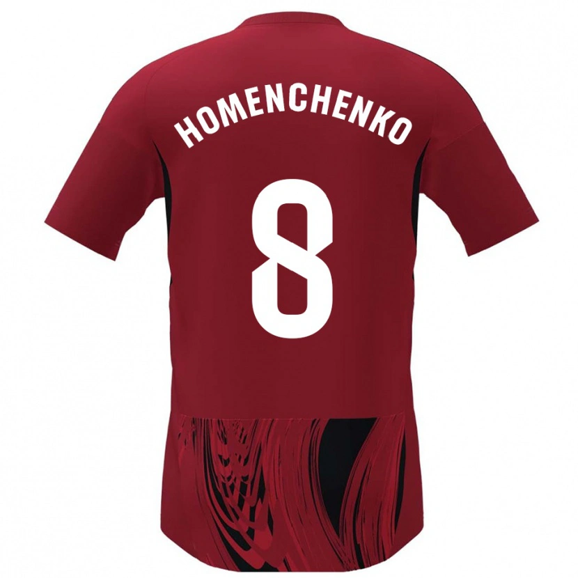 Danxen Heren Santiago Homenchenko #8 Rood Zwart Thuisshirt Thuistenue 2025/26 T-Shirt