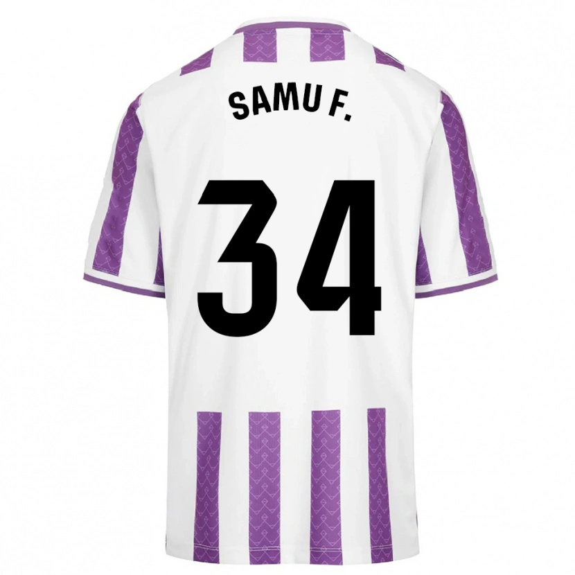 Danxen Heren Samu Fernández #34 Paars Wit Thuisshirt Thuistenue 2025/26 T-Shirt