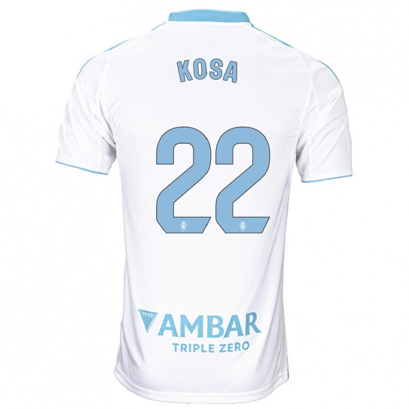 Danxen Heren Sebastian Kosa #22 Wit Hemelsblauw Thuisshirt Thuistenue 2025/26 T-Shirt