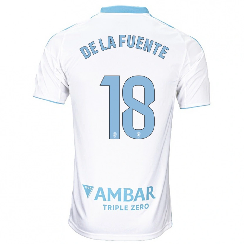 Danxen Heren Paulino De La Fuente #18 Wit Hemelsblauw Thuisshirt Thuistenue 2025/26 T-Shirt