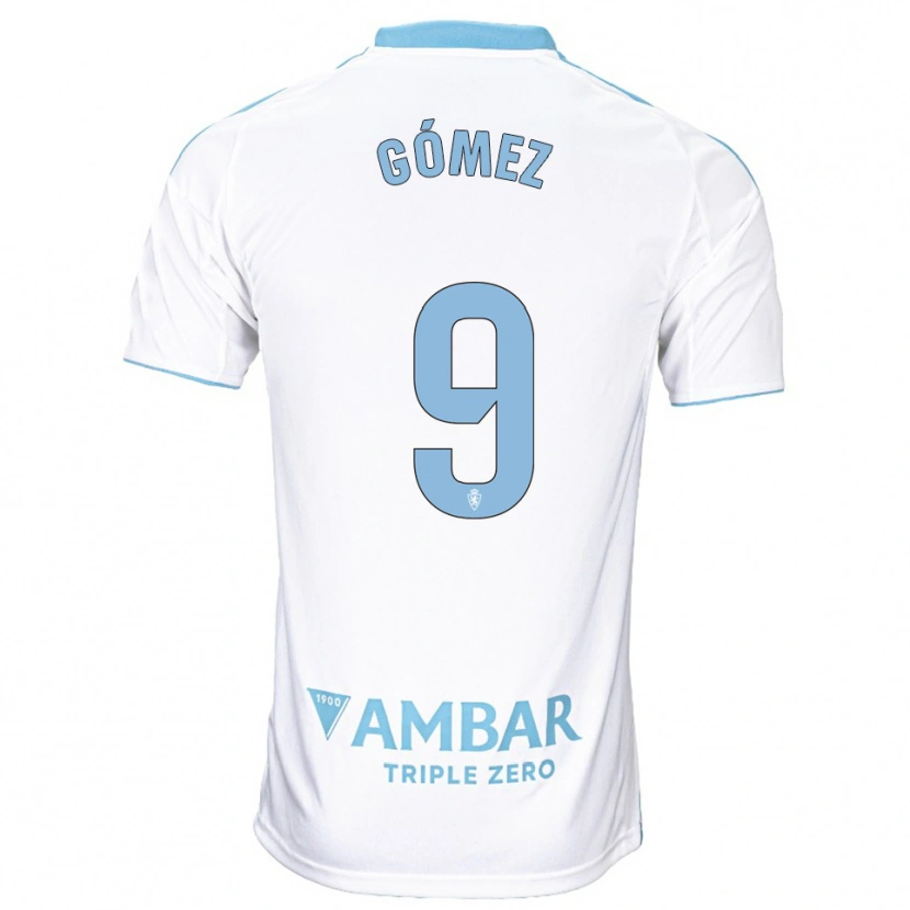 Danxen Heren Dani Gómez #9 Wit Hemelsblauw Thuisshirt Thuistenue 2025/26 T-Shirt