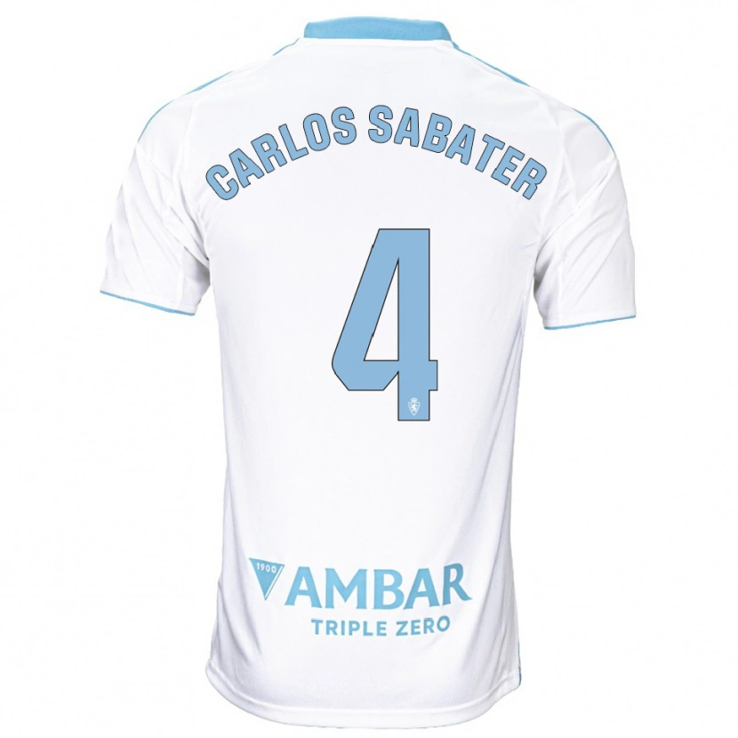 Danxen Heren Juan Carlos Sabater #4 Wit Hemelsblauw Thuisshirt Thuistenue 2025/26 T-Shirt