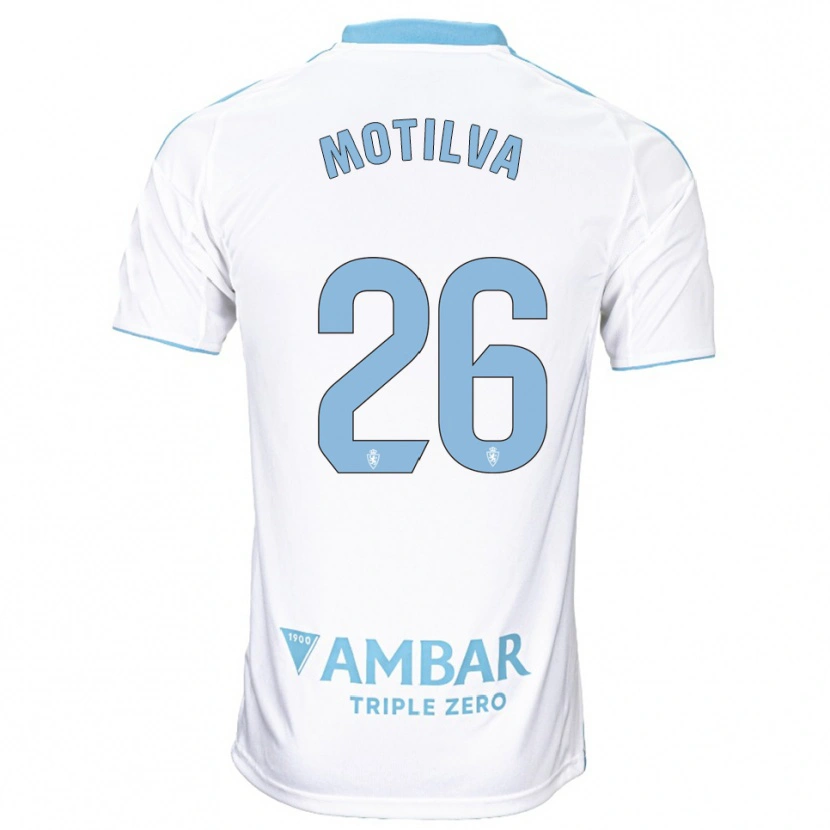 Danxen Heren Adrián Motilva #26 Wit Hemelsblauw Thuisshirt Thuistenue 2025/26 T-Shirt