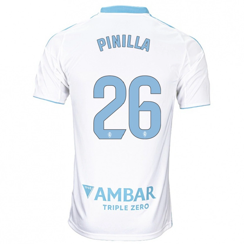 Danxen Heren Hugo Pinilla #26 Wit Hemelsblauw Thuisshirt Thuistenue 2025/26 T-Shirt