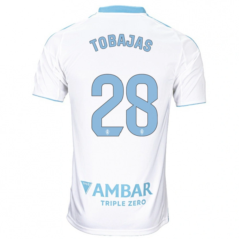 Danxen Heren Jaime Tobajas #28 Wit Hemelsblauw Thuisshirt Thuistenue 2025/26 T-Shirt